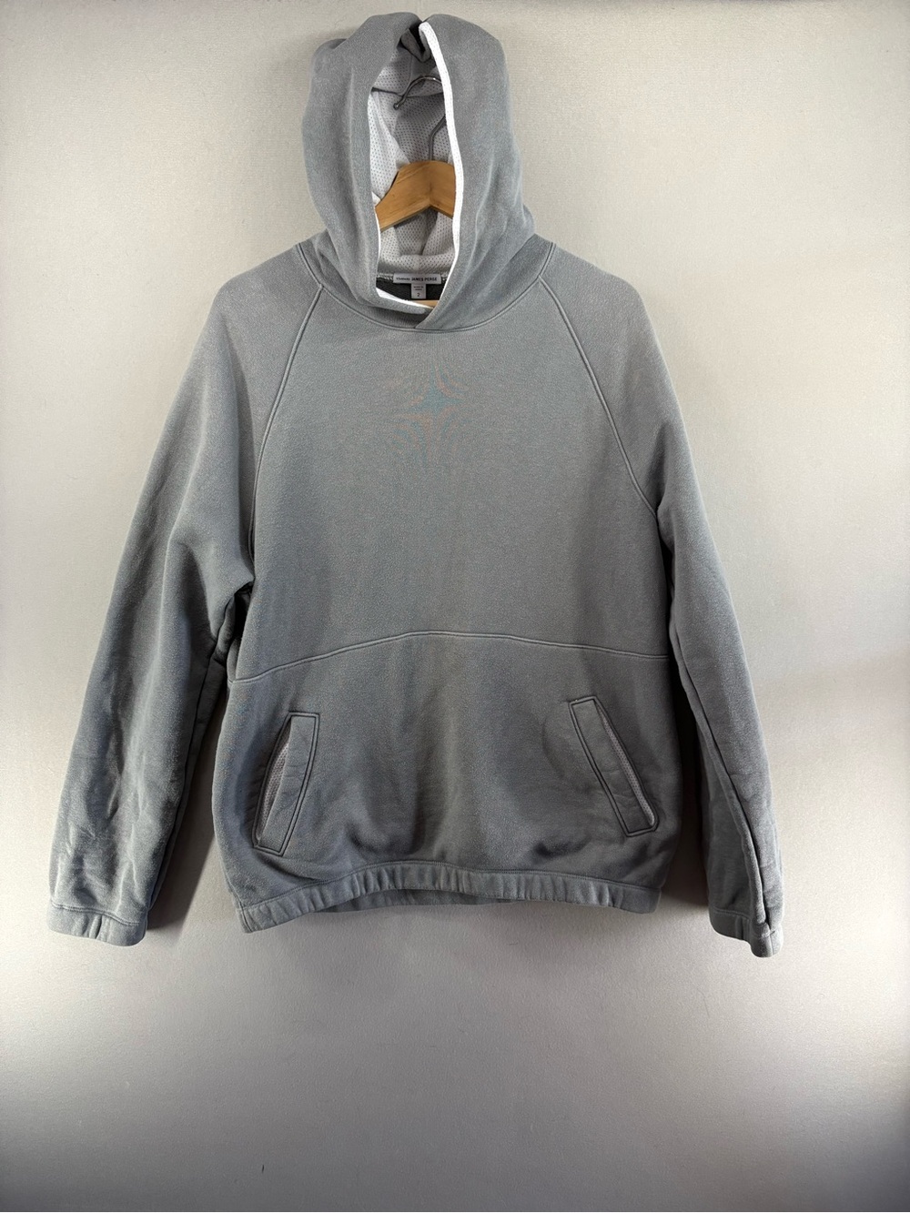 James Perse Men Crewneck Hoodie Pullover Size 2 Gray Long Sleeve